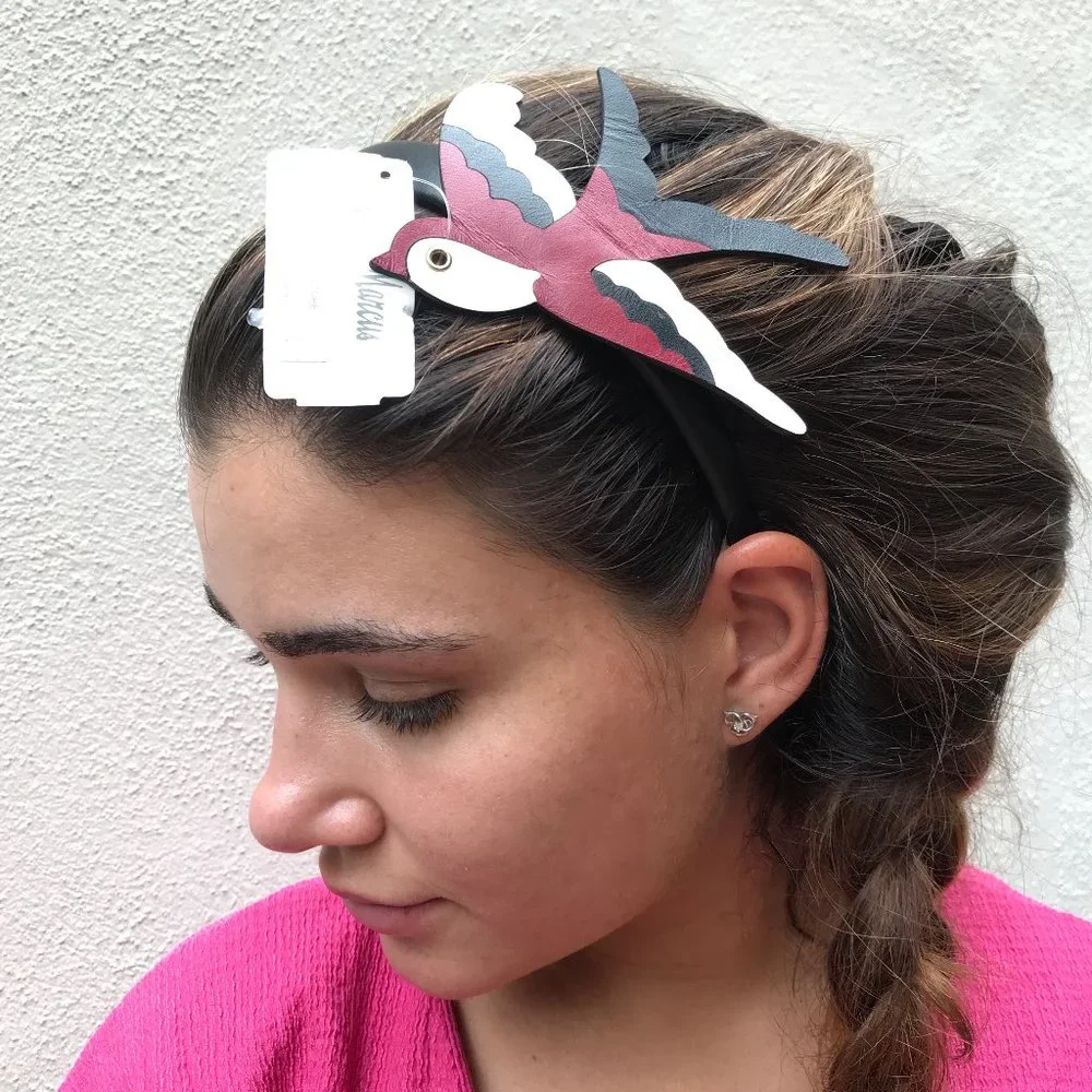 Auc Red Valentino leather lrg flying bird headband - Picture 11 of 11